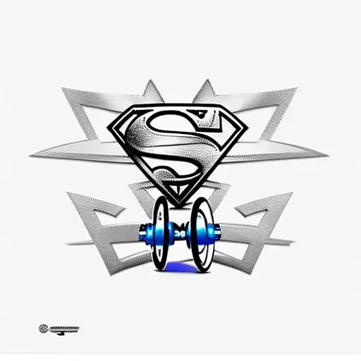 Superman Symbol and bicycle gears tattoo design idea