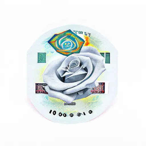 100 dollar bill rose on fire  tattoo design idea