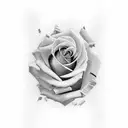 100 dollar bill rose on fire  tattoo design idea