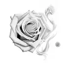 100 dollar bill rose on fire  tattoo design idea