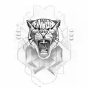 A cage fighter with a panther tattooed on their back, ready for battle tattoo design idea