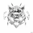 A cage fighter with a panther tattooed on their back, ready for battle tattoo design idea