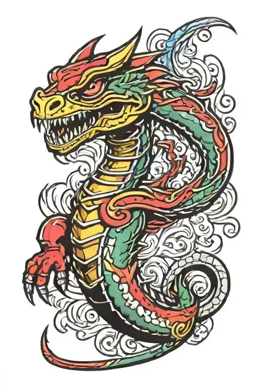 power ranger's dragon tattoo design idea