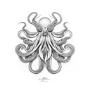 masonic octopus from A MUSHROOM TRIP DEEP PURPLE tattoo design idea