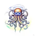 masonic octopus from A MUSHROOM TRIP DEEP PURPLE tattoo design idea