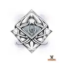 masonic octopus from A MUSHROOM TRIP DEEP PURPLE tattoo design idea