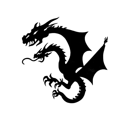 Dragon with smoke tattoo design idea