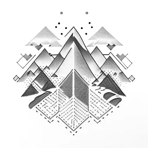 Binary code forming a mountain range tattoo design idea
