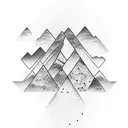 Binary code forming a mountain range tattoo design idea
