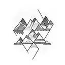 Binary code forming a mountain range tattoo design idea