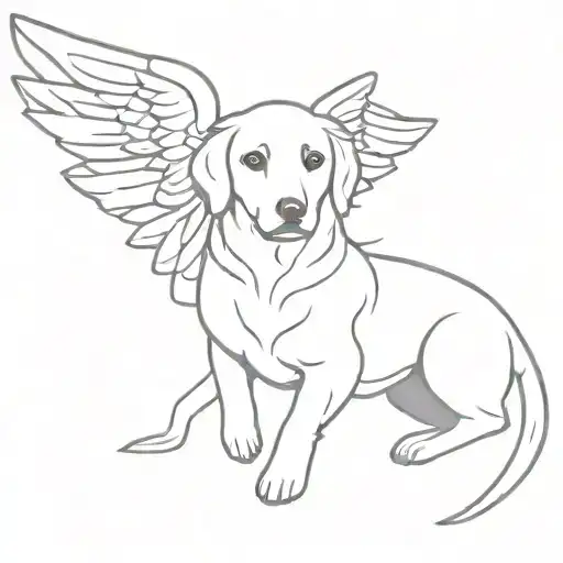 dog  with angel wings  tattoo design idea