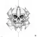 skeleton and steering wheel tattoo design idea
