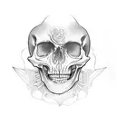 skeleton and steering wheel tattoo design idea