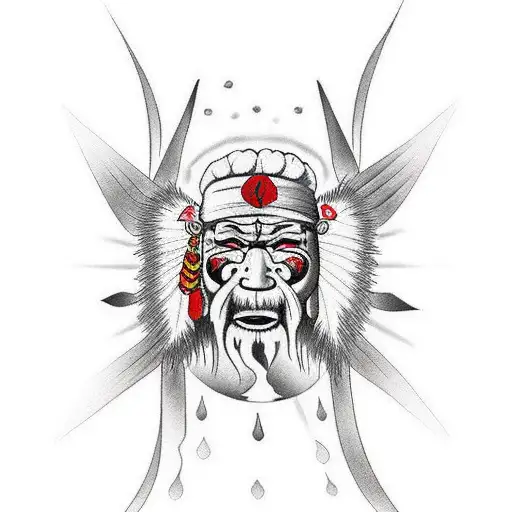 Japanese Chief Wahoo Tattoo Idea - BlackInk AI