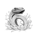 Cobra emerging from a flower bud tattoo design idea