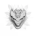 Cobra emerging from a flower bud tattoo design idea