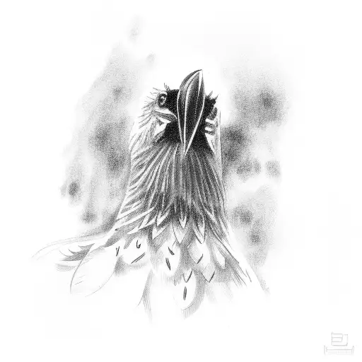 Crow screaming tattoo design idea