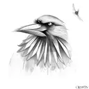 Crow screaming tattoo design idea