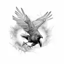 Crow screaming tattoo design idea