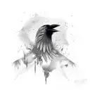 Crow screaming tattoo design idea