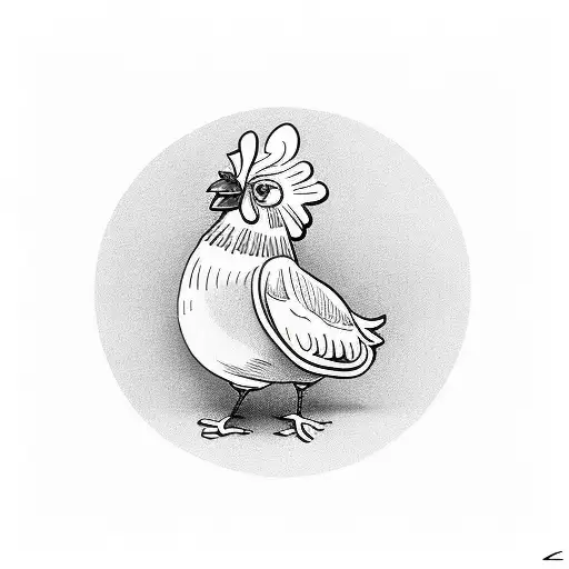 cartoon chicken with glock tattoo design idea