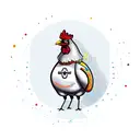 cartoon chicken with glock pistol tattoo design idea