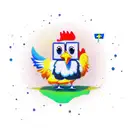 cartoon chicken with glock pistol tattoo design idea