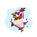 cartoon chicken with glock pistol tattoo design idea