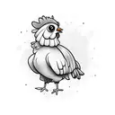 cartoon chicken with glock pistol tattoo design idea