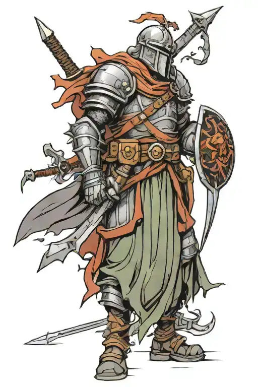 history slave knight Gael tattoo design idea