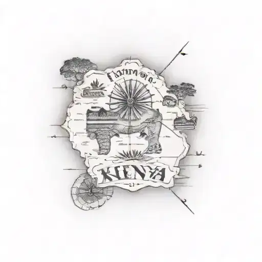 Map of Kenya tattoo design idea
