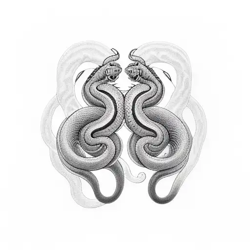 gemini snake tattoo design idea