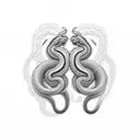 gemini snake tattoo design idea