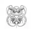 gemini snake tattoo design idea