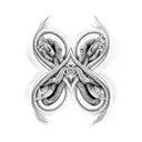 gemini snake tattoo design idea