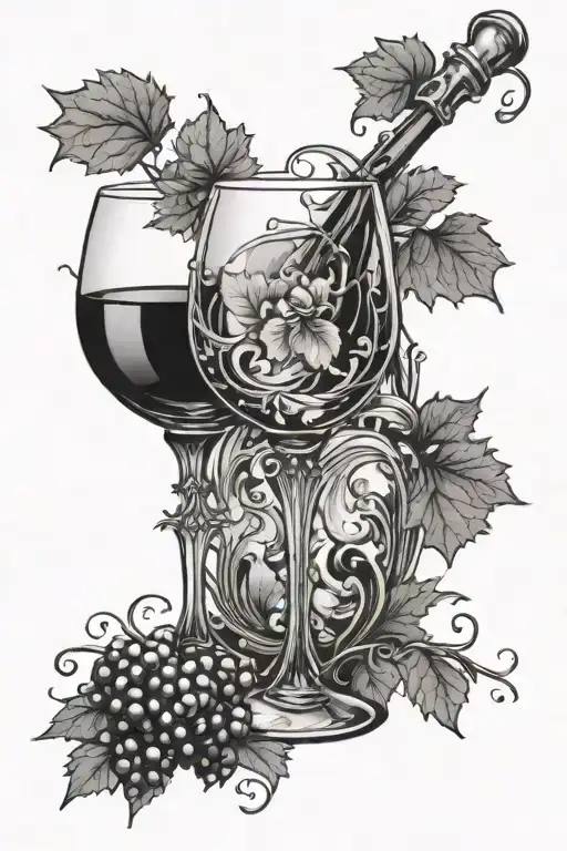 wine glass   tattoo design idea