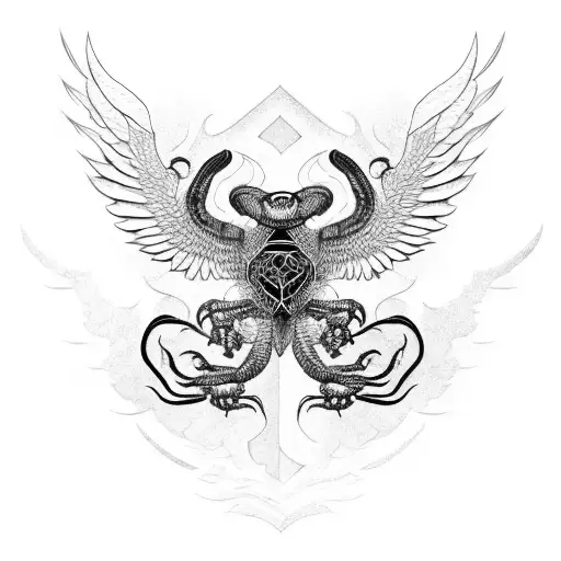 Scorpion Eagle Phoenix  tattoo design idea