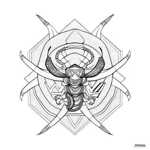 Scorpion Eagle Phoenix  tattoo design idea