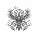 Scorpion Eagle Phoenix  tattoo design idea