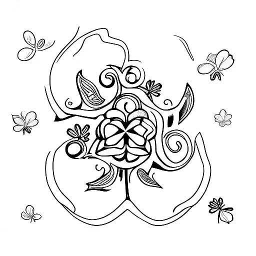 5 leafs clover inspired on anime black clover tattoo design idea