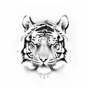 tiger with text veere tattoo design idea