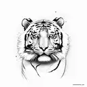 tiger with text veere tattoo design idea