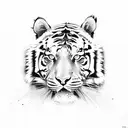 tiger with text veere tattoo design idea
