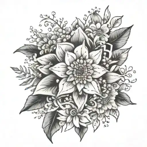 mandala tattoo with flowers and plants tattoo design idea
