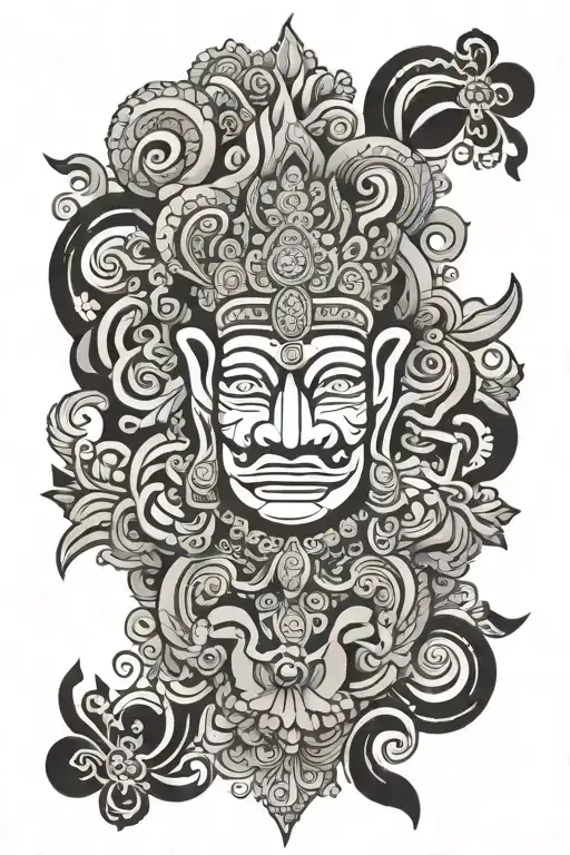Cambodian elements symbolizing tattoo design idea