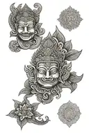 Cambodian elements symbolizing tattoo design idea
