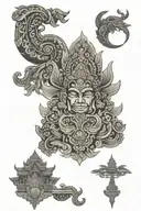 Cambodian elements symbolizing tattoo design idea