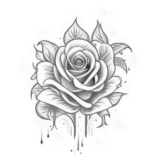 gothic floral tattoo design idea