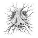 No tree can go to heaven unless it’s roots reach down to earth tattoo design idea