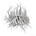No tree can go to heaven unless it’s roots reach down to earth tattoo design idea